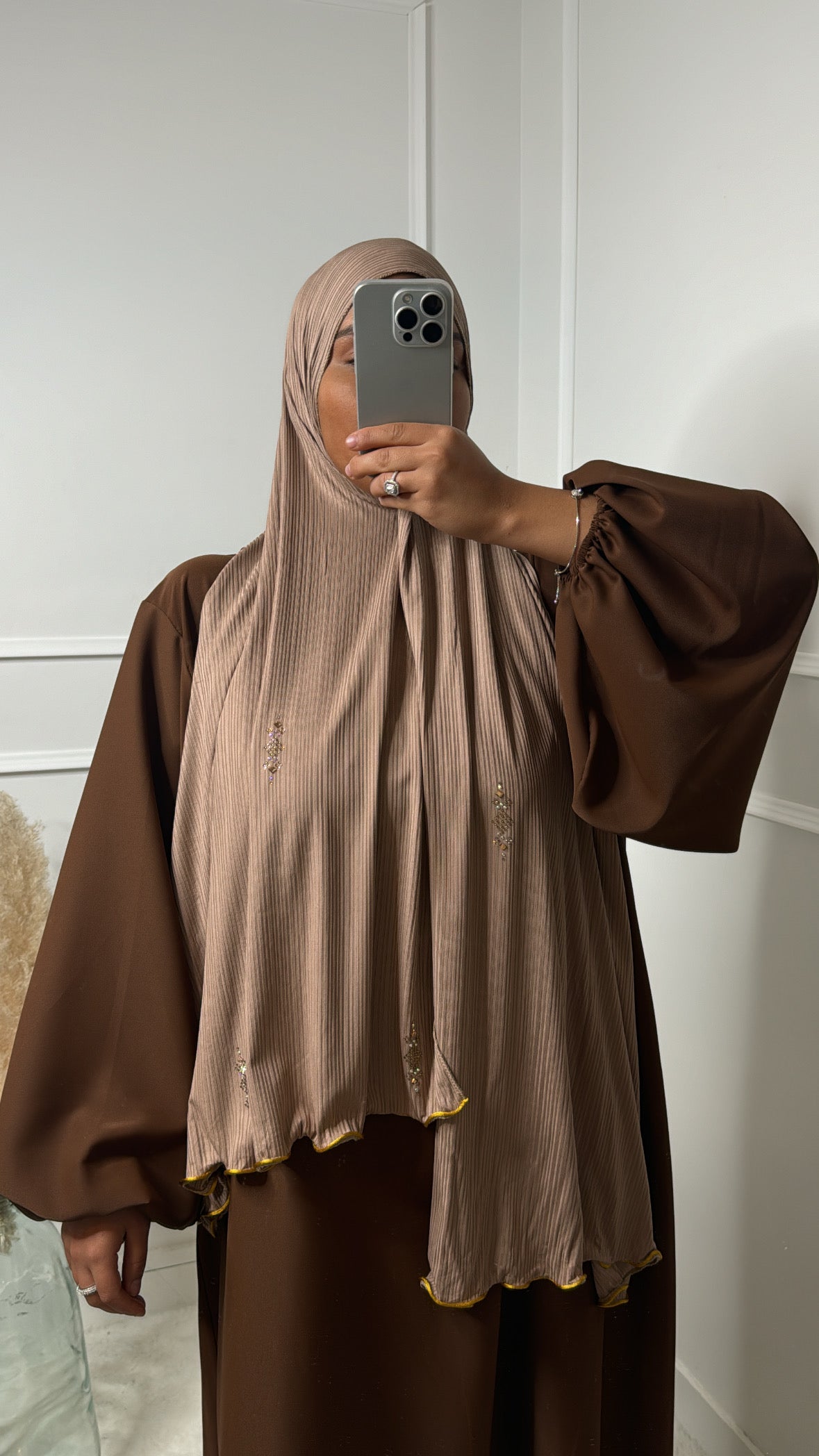 Hijab à strass [ Camel]