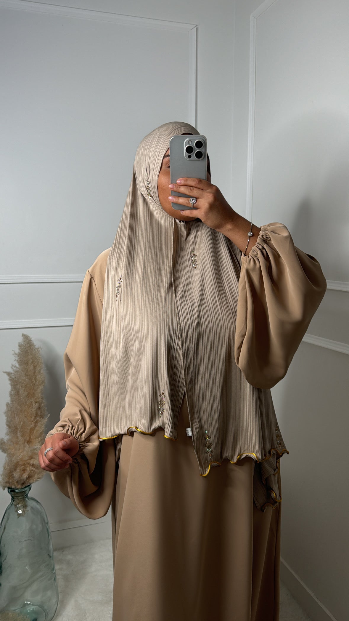 Hijab à strass [taupe]